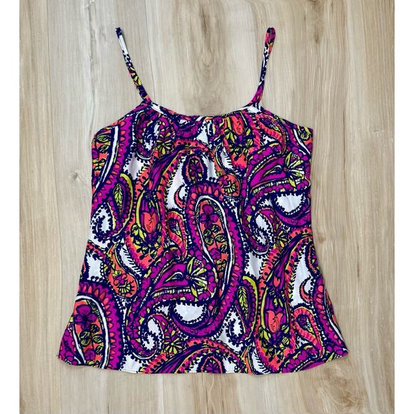 Alice & Trixie Sz S Silk Blouse Sleeveless Ruffles Colorful Paisley Size S - Picture 8 of 14